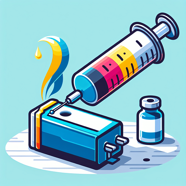 Injecting ink into an HP cartridge through the fill hole