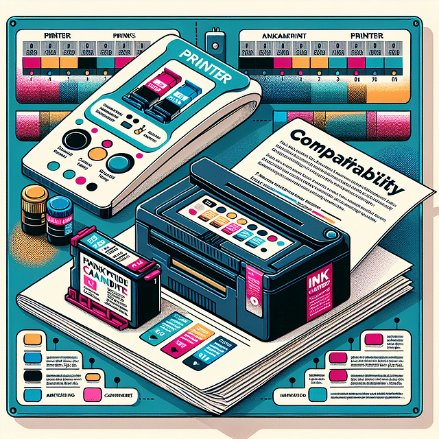 printer manual and ink cartridge with compatibility chart
