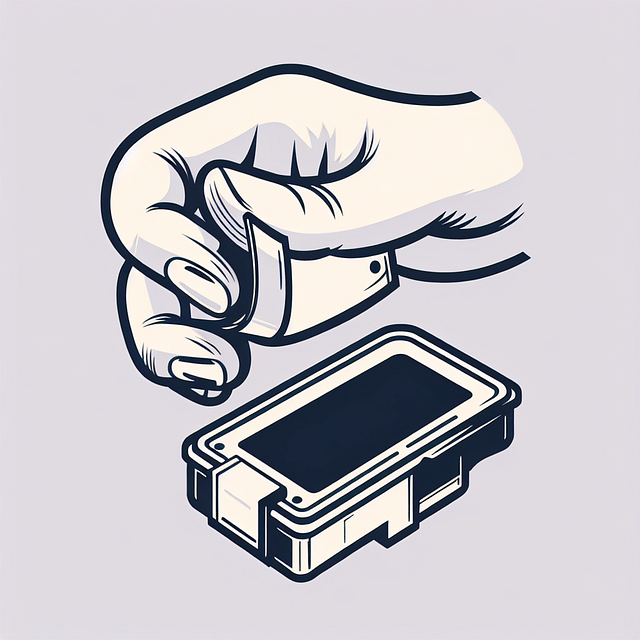 hand removing protective seal from ink cartridge
