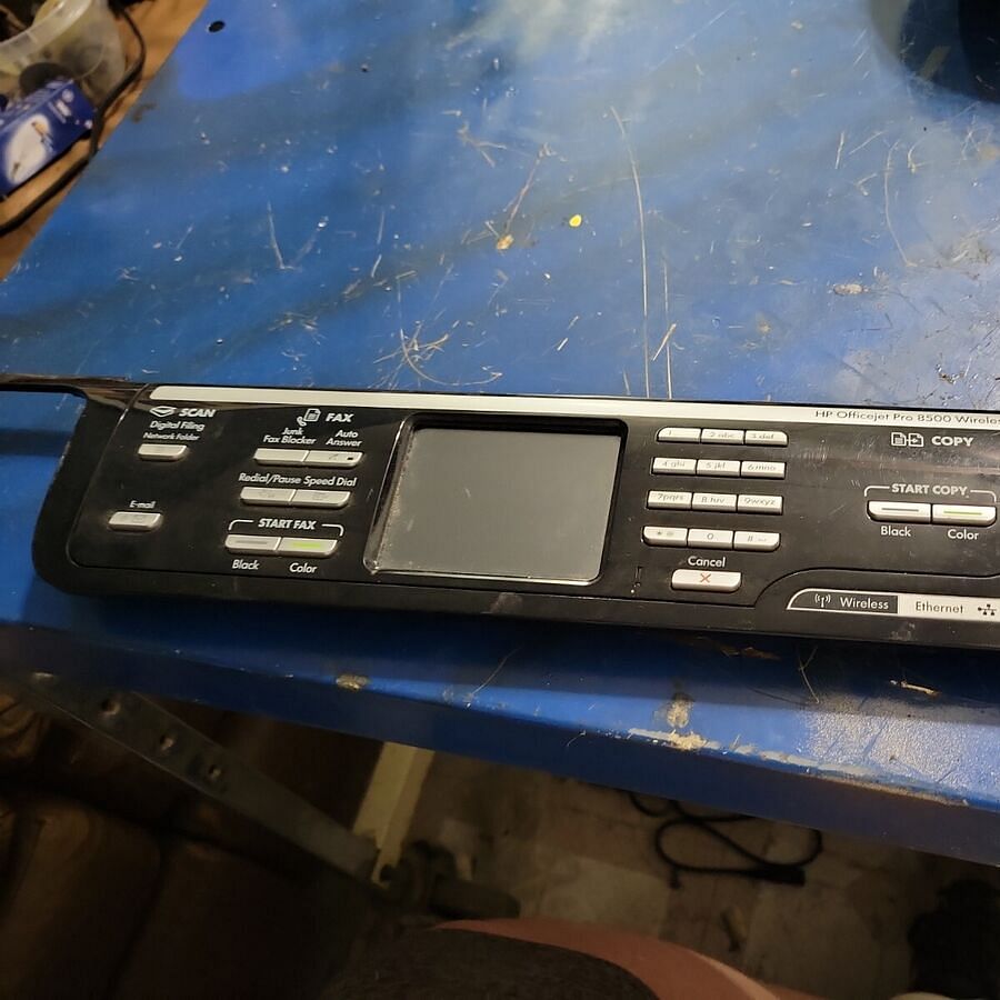 Close up view of a wireless printer control panel