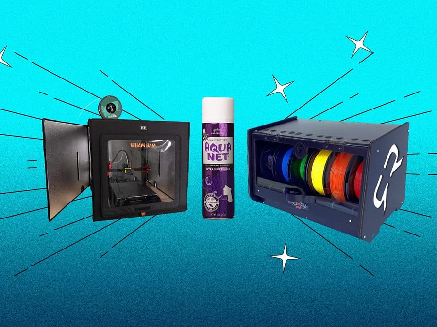 Various essential printer accessories including ink cartridges, printer cables, paper trays, and sheet feeders