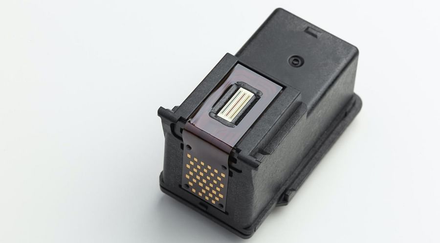 Close-up image of a printer\'s printhead